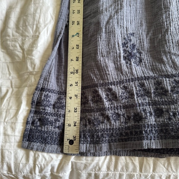 Pure Jill blue embroidered shift Textured dress xl - Picture 9 of 10